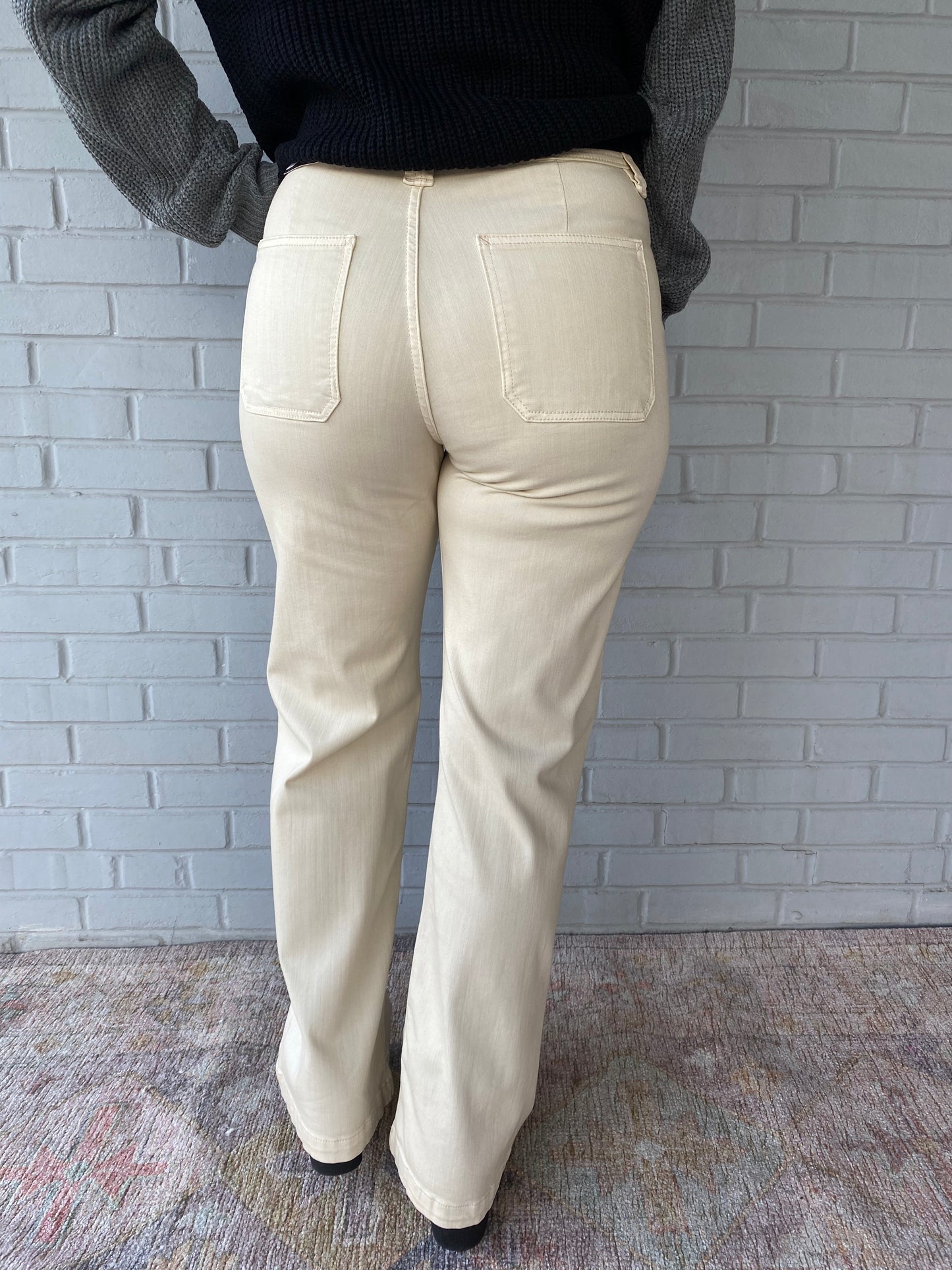 Holly High Rise Flares in Tan