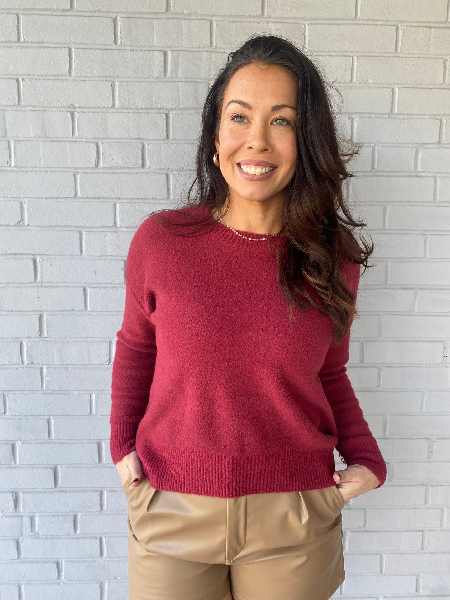 Charlie Crewneck Sweater Burgundy