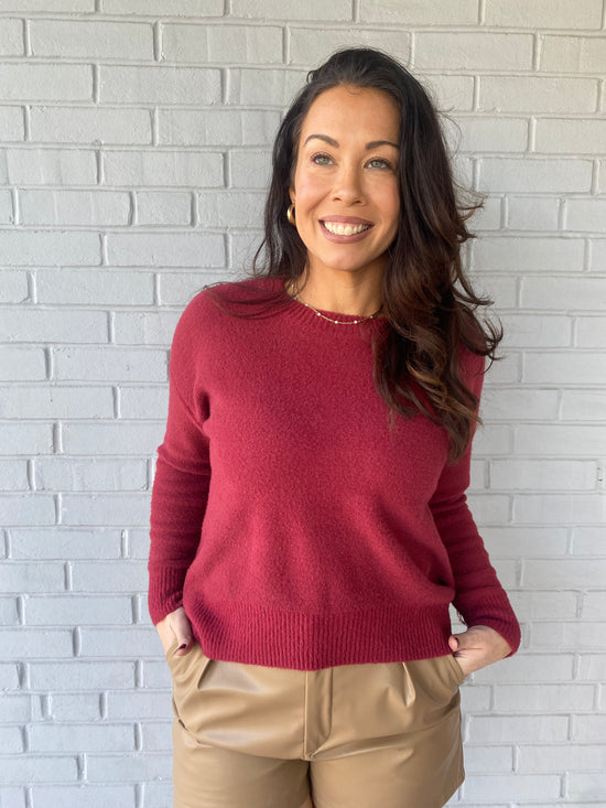 Charlie Crewneck Sweater Burgundy