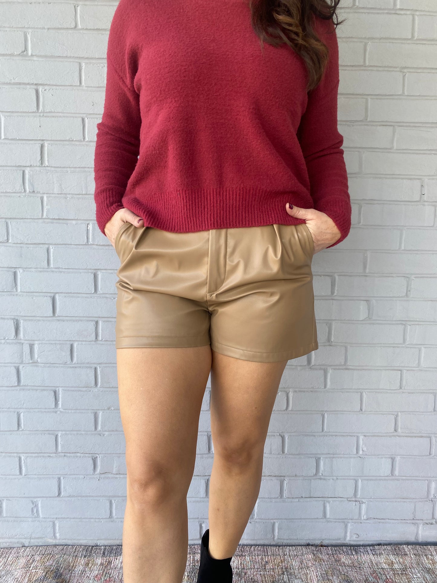 Cross the Sand Leather Shorts