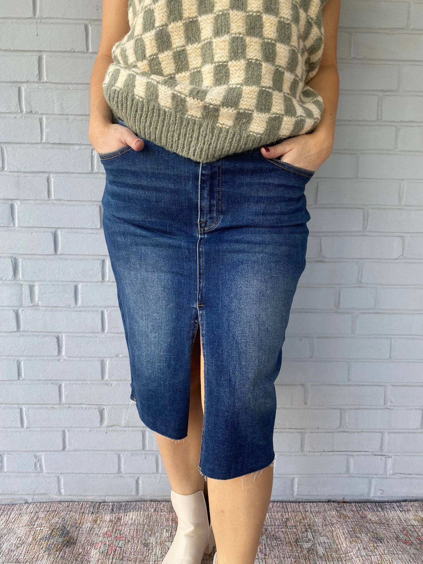 Tangled In Blue Denim Skirt