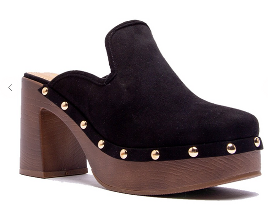 Hey There Stud Wooden Heel Mule