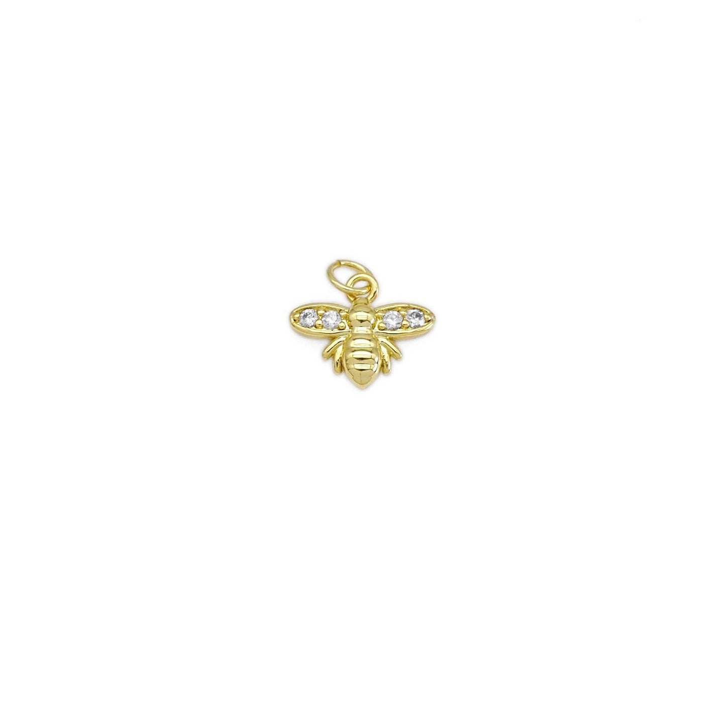 Clear CZ Tiny Cute Bee Charm
