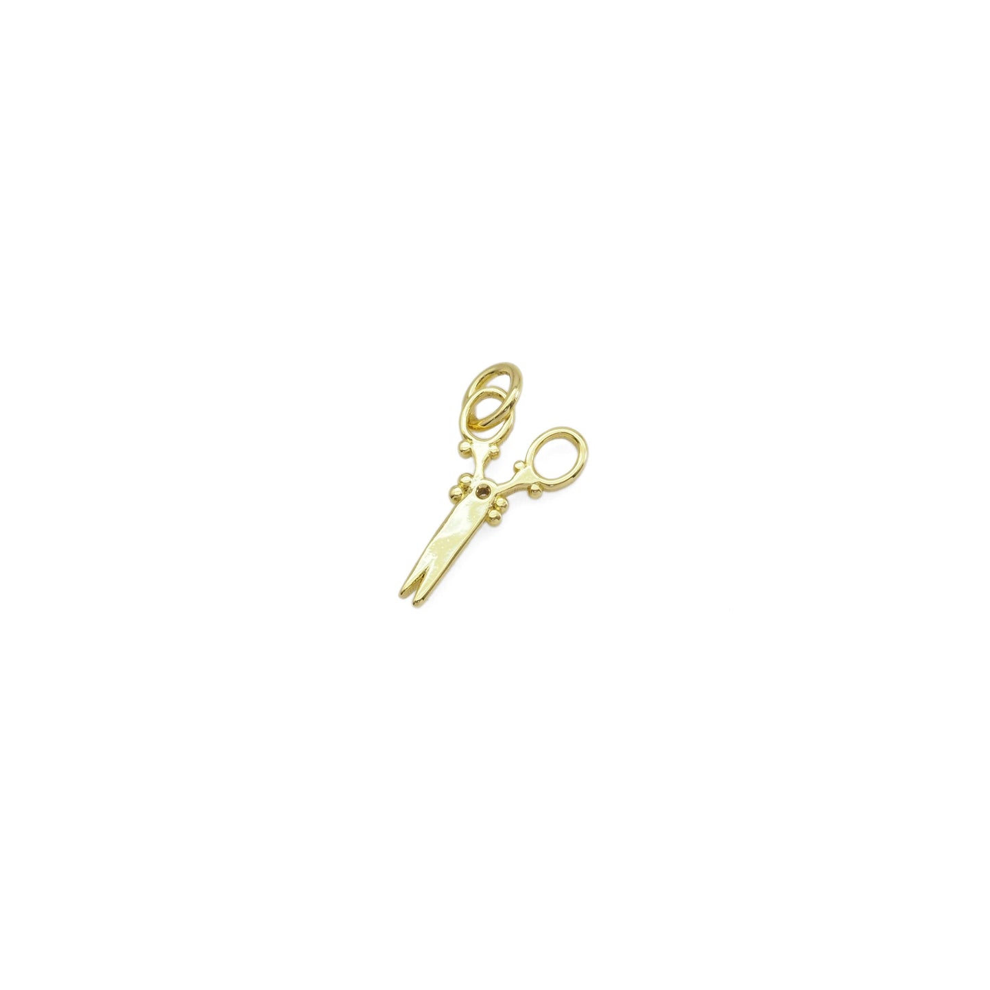 CZ Gold Scissor Charm, Sku#Y871: Gold