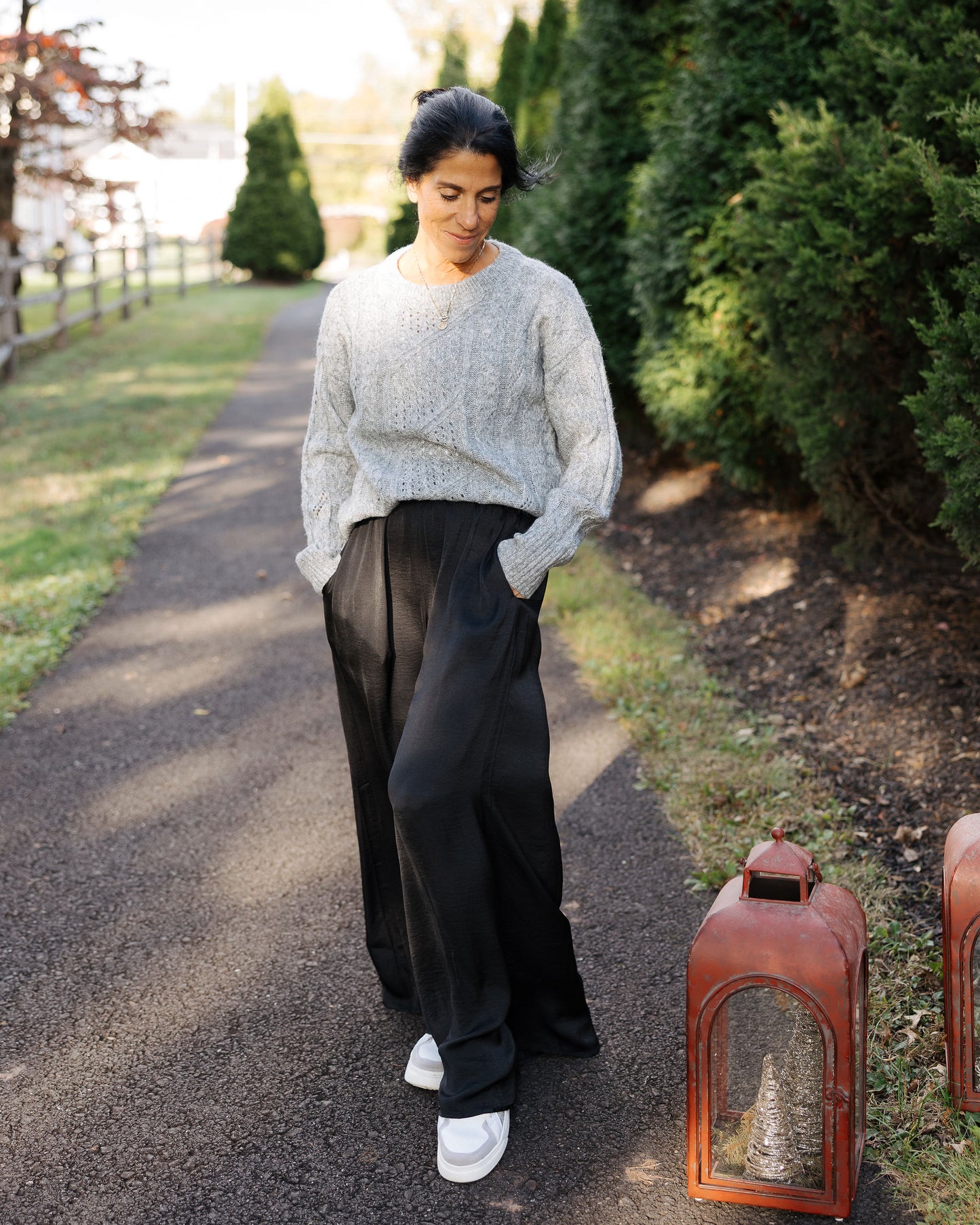 Sasha in Satin Wide Pants Black