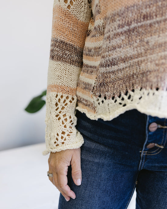 Kacey Mixed Crochet Sweater