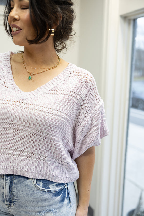 Lavender Love Cropped Sweater