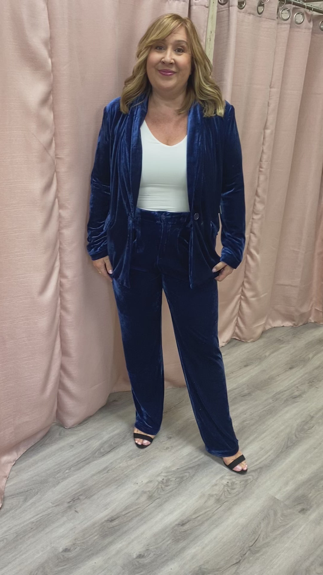 Load and play video in Gallery viewer, Deep Oceans Velvet Trouser
