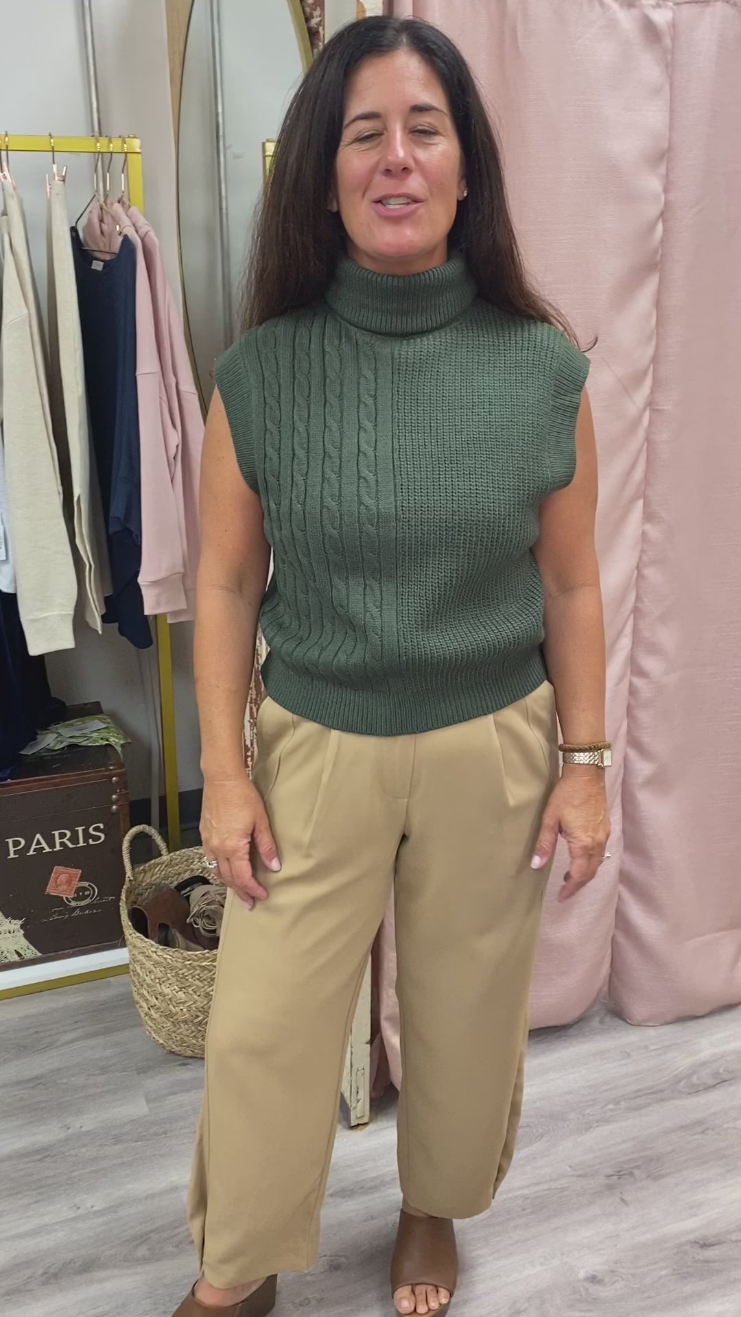 Load and play video in Gallery viewer, Evynn Turtle Neck Sweater Vest
