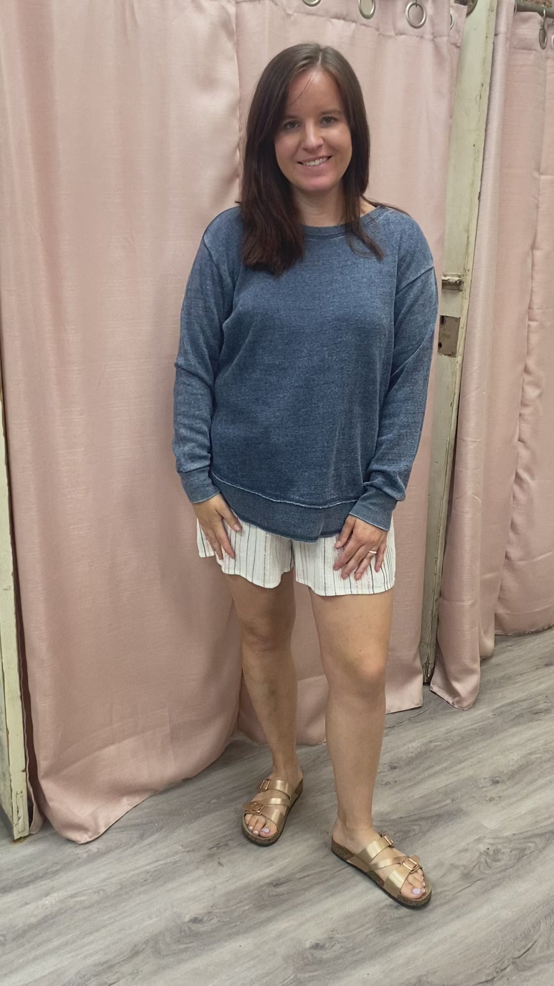 Load and play video in Gallery viewer, Deep Navy Burnout  Crewneck
