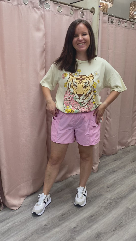 Load and play video in Gallery viewer, Running the World Pink Shorts
