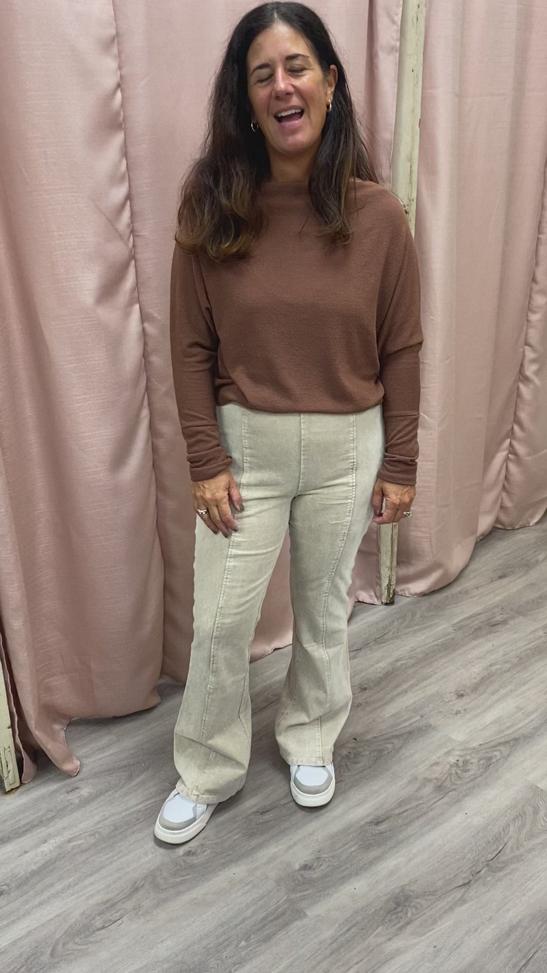 Load and play video in Gallery viewer, Adrienne Corduroy Pants in Sand
