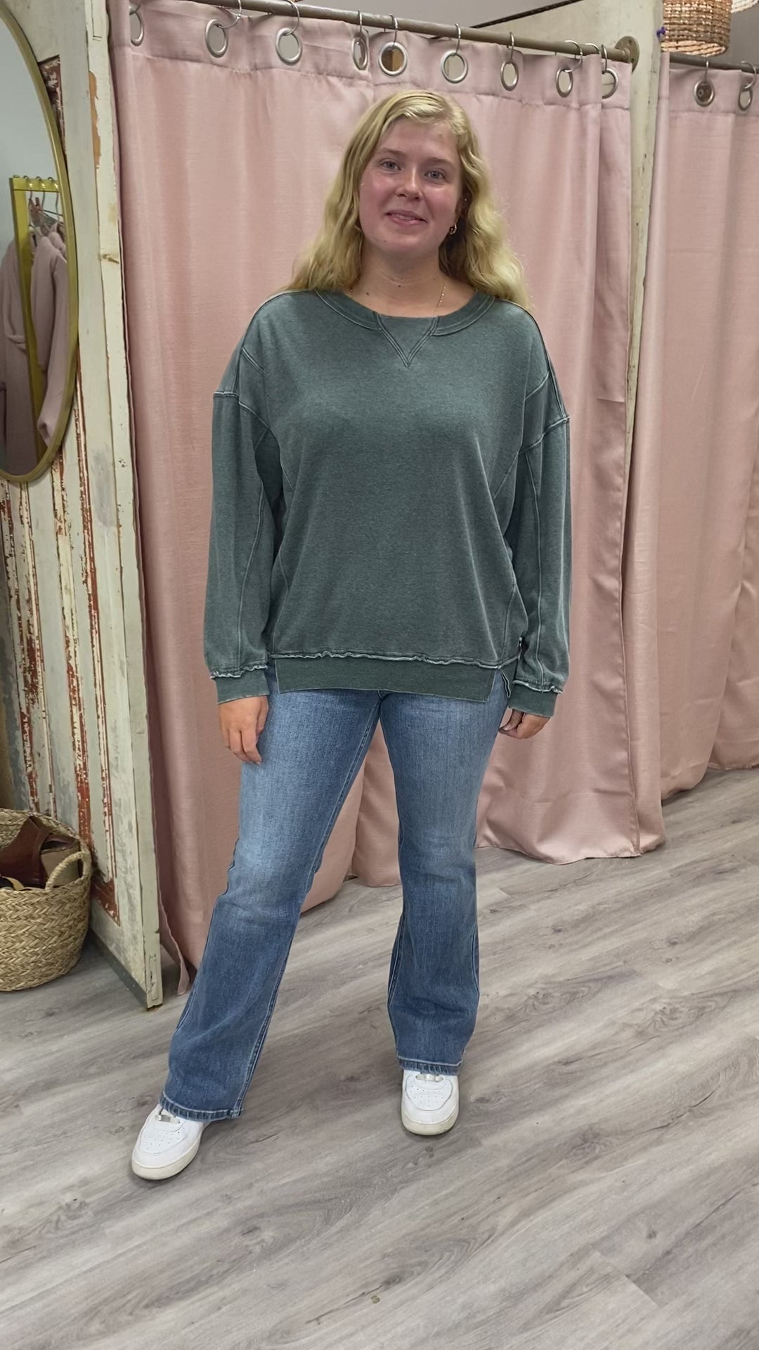 Load and play video in Gallery viewer, Hunter Green Crewneck
