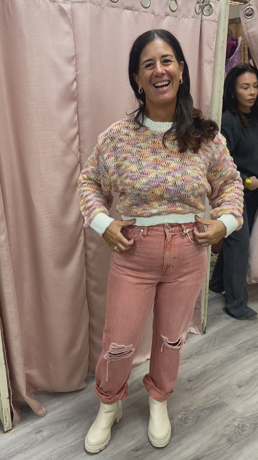 Load and play video in Gallery viewer, Sunset Waves Sweater
