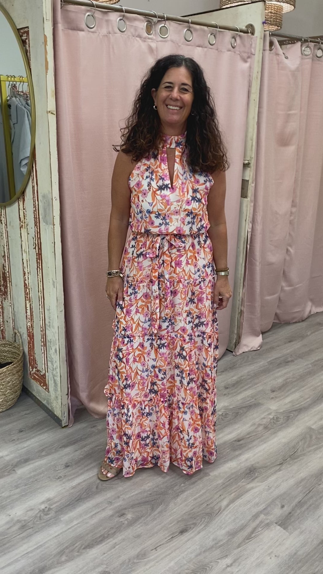 Load and play video in Gallery viewer, Caroline Floral Maxi Dress
