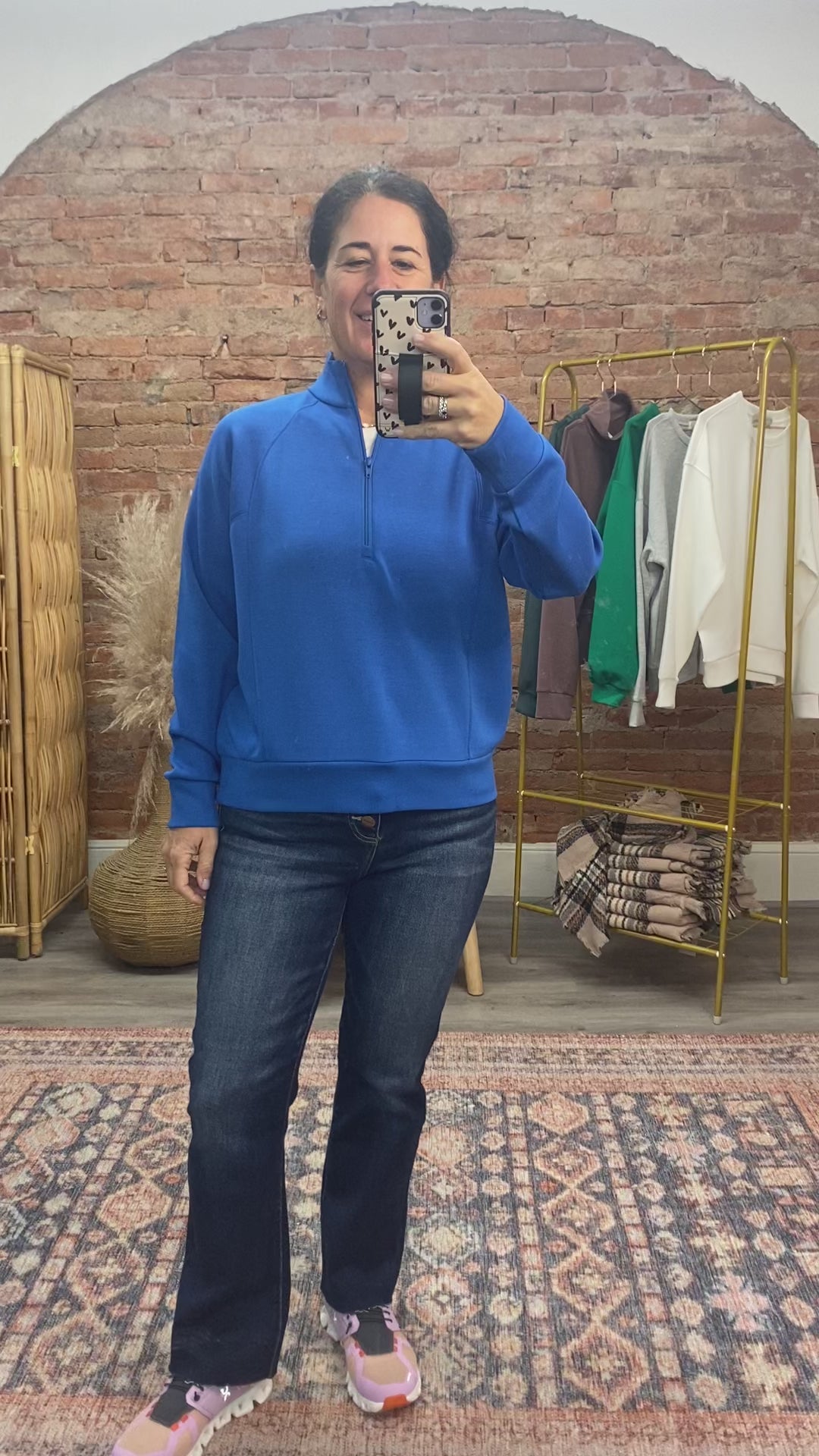 Load and play video in Gallery viewer, Cloud Fleece Quarter Zip in Electric Blue
