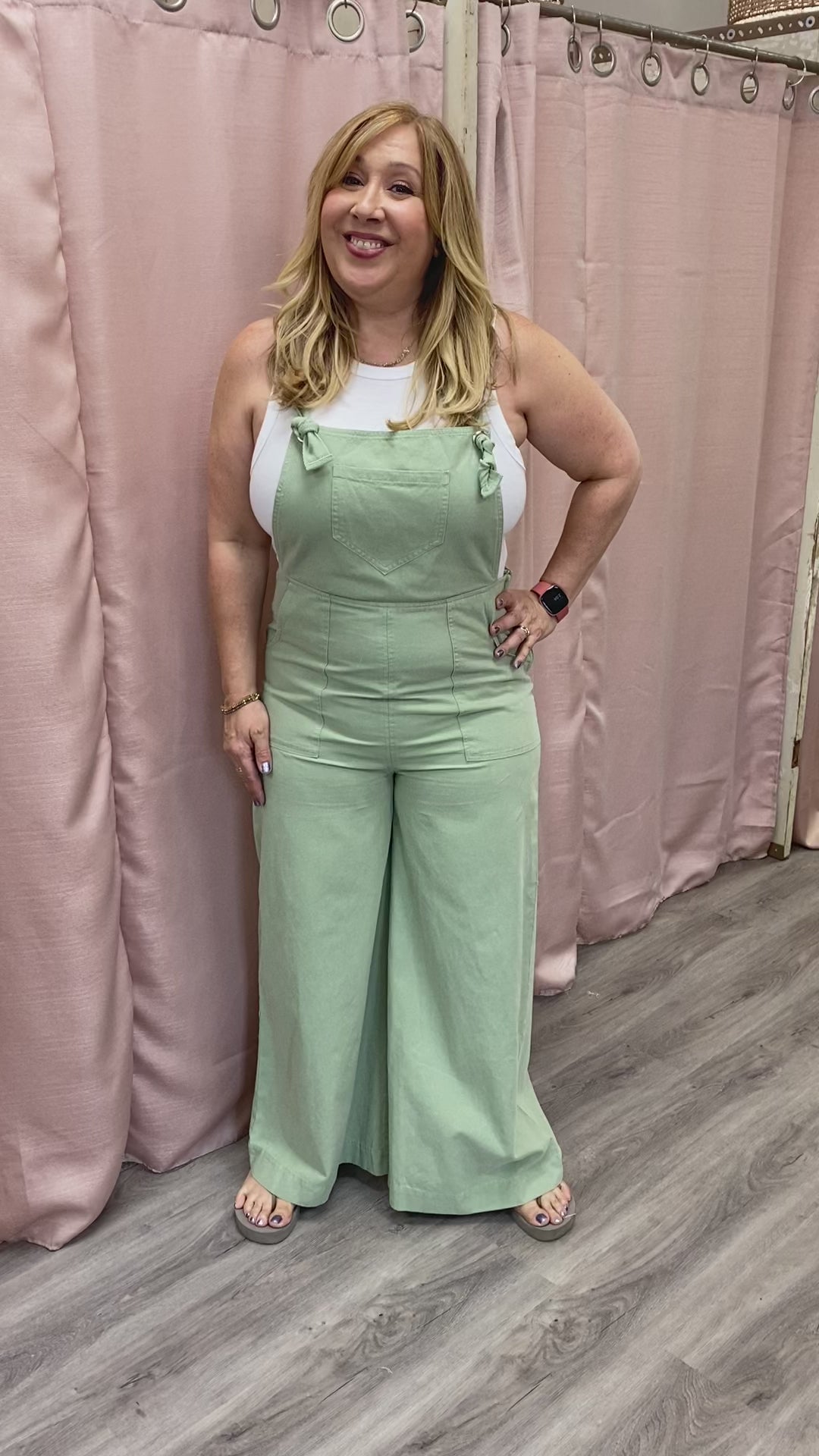 Load and play video in Gallery viewer, The Donna Overall in Ash Green
