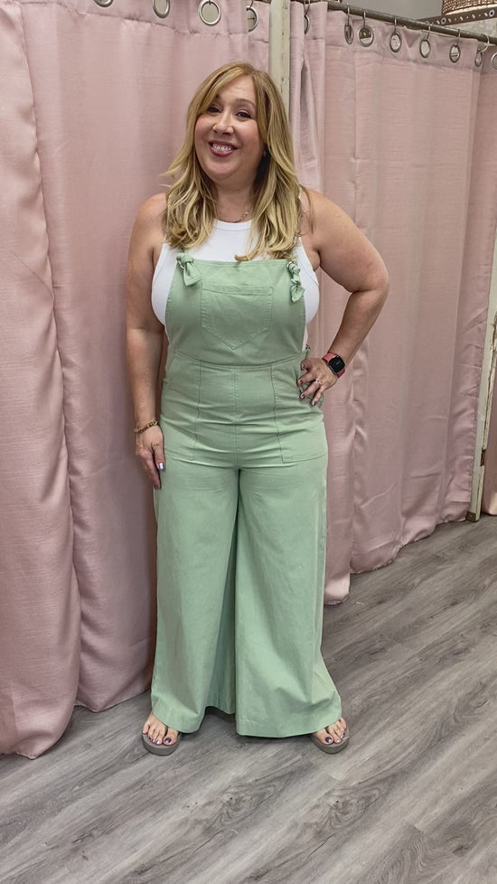 Load and play video in Gallery viewer, The Donna Overall in Ash Green
