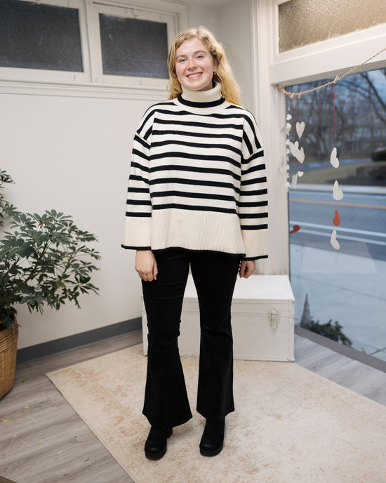Load image into Gallery viewer, All The Time Striped Turtleneck

