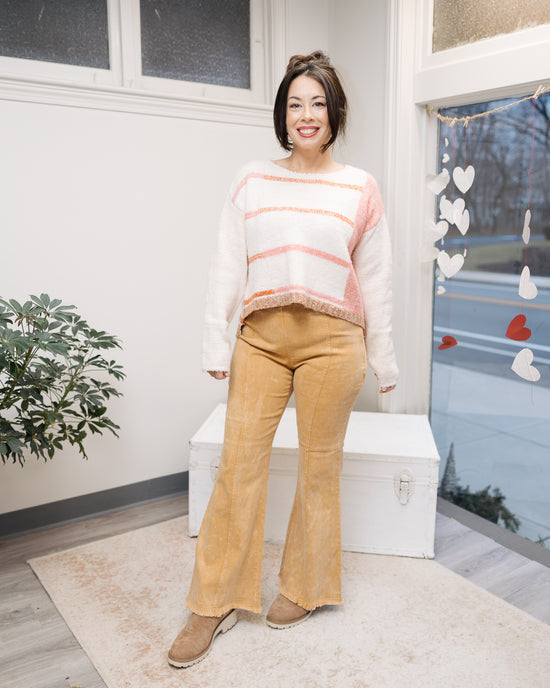Flare and Free High Waist Pants in Latte