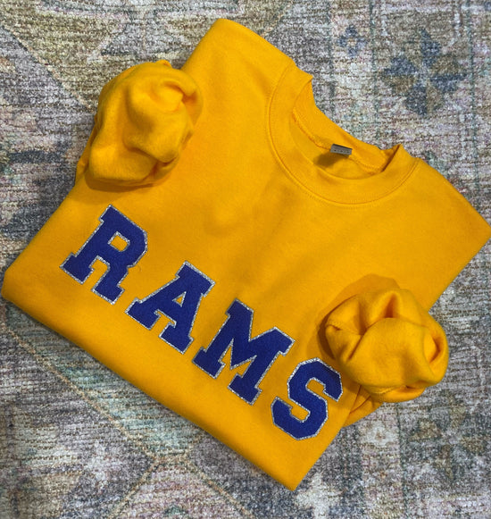 Rams Crewneck Blue Letters