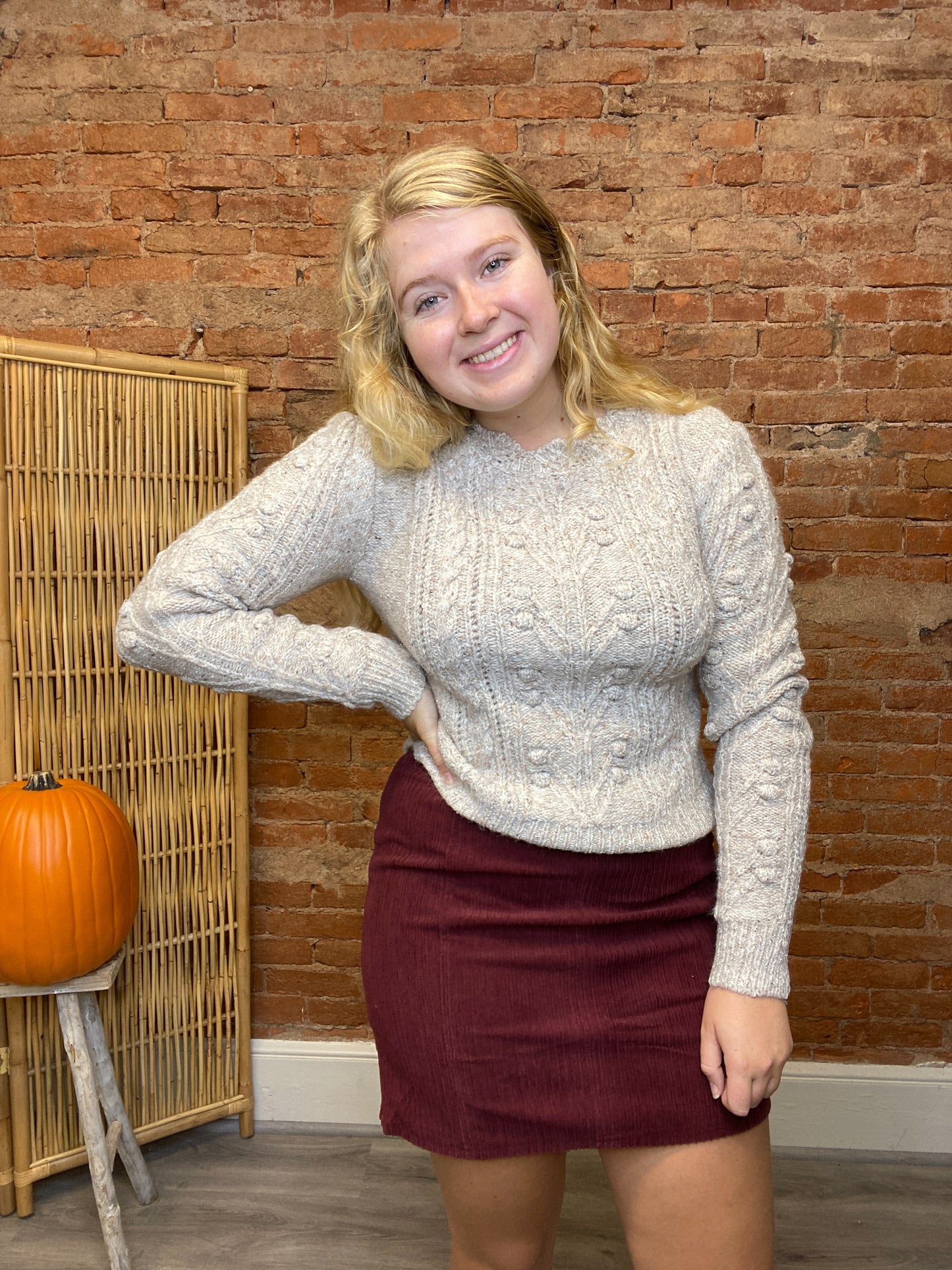 Load image into Gallery viewer, Burgundy Corduroy Skirt

